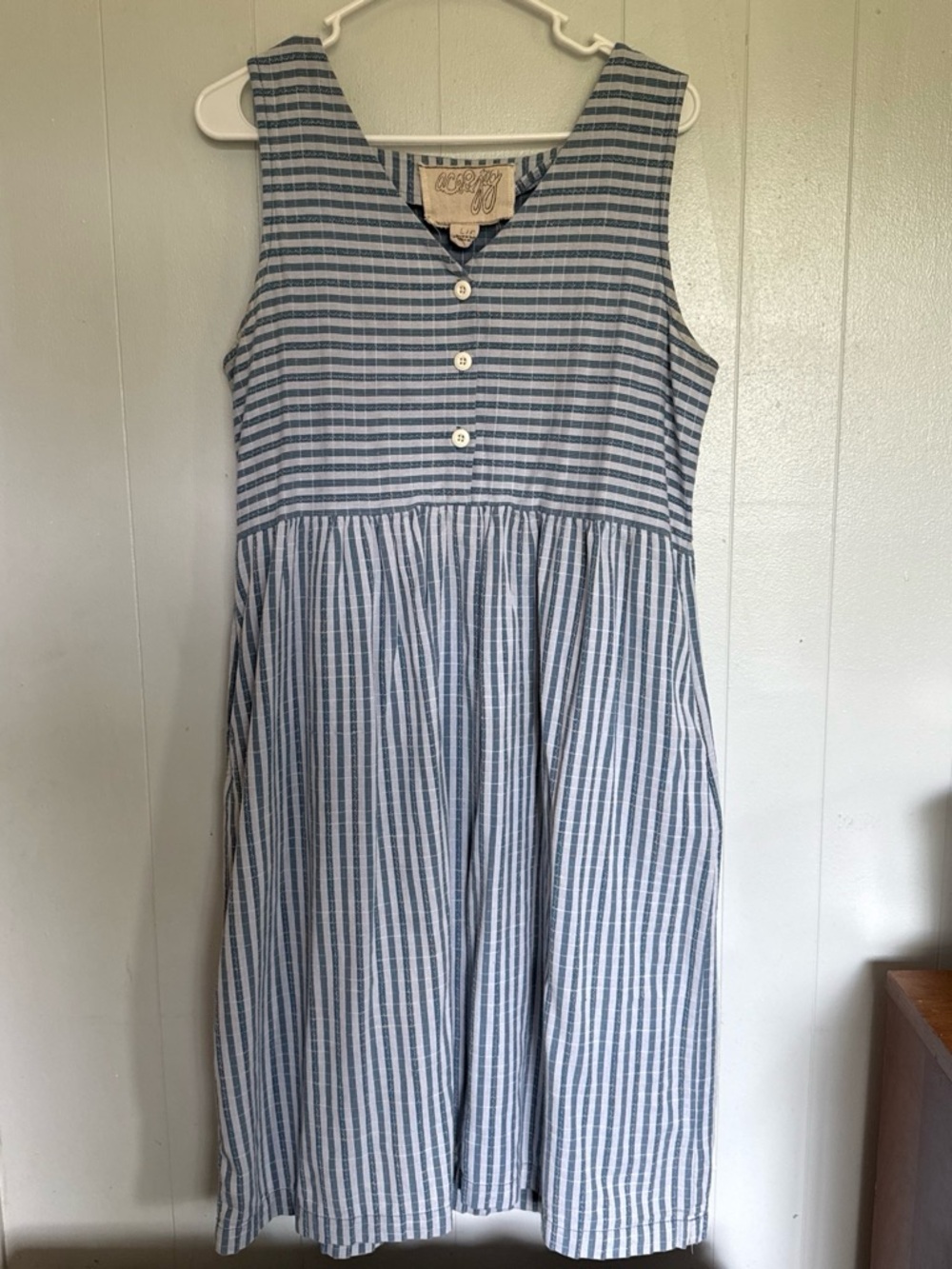 Ace & Jig Blue and White Striped Midi Sundress